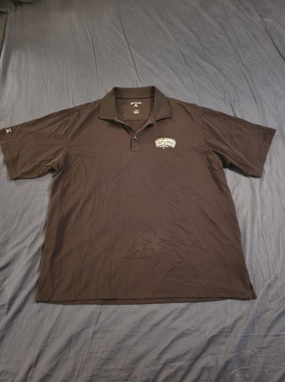 Antigua San Antonio Spurs Black Polo Shirt with Spurs Patch
